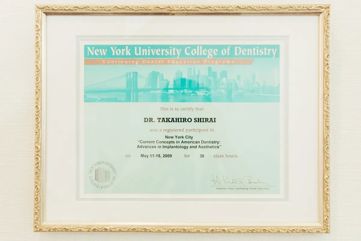 2009年 ニューヨーク大学歯学部 Continuing Dental Education Programs